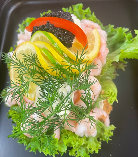 Billede af Franskbrød med rejer
